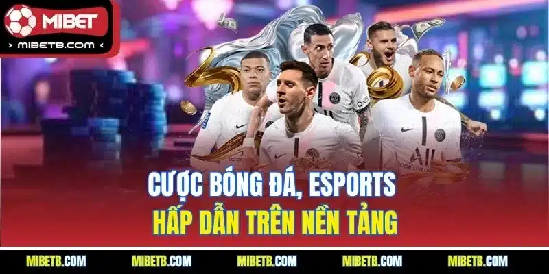 Cược bóng đá, eSports hấp dẫn trên nền tảng